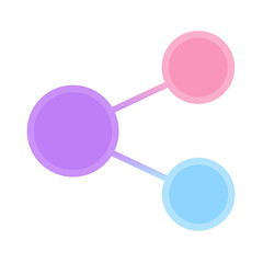 Social media sharing icon pastel color, Business Detailed Flat Circular Flat icon, Statistics Special Lineal color icon