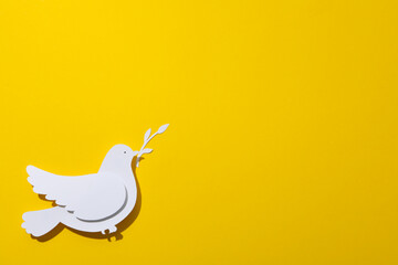 International day of peace or world peace day, symbol of peace - pigeon