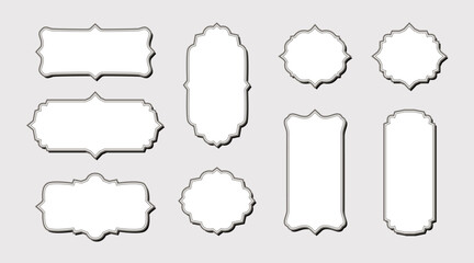 Clipart vintage frames. Sticker, invitation card, retro label frame.