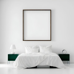 frame mockup in bedroom, wall art mockup for poster aesthetic look ,poster mockup in bedroom, bedroom wall decor mockup