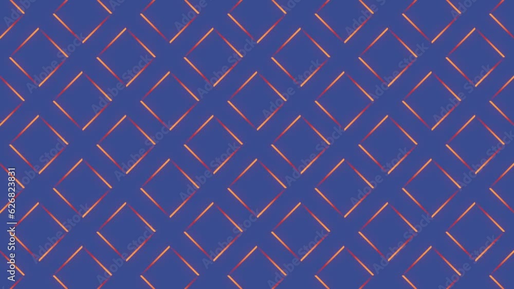 Leinwandbilder digital seamless loop animation of a simple geometric symmetric pattern on a blue background. abstra