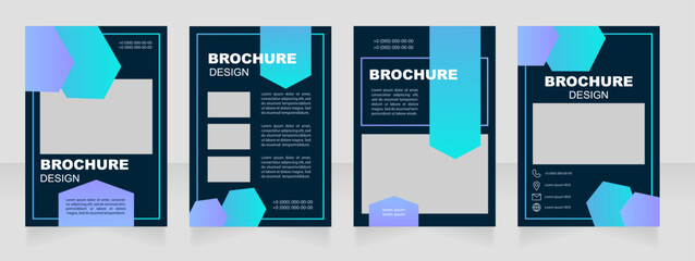 Clinical service blue blank brochure layout design. Vertical poster template set with copy space. Premade corporate reports collection. Editable flyer 4 pages. Myriad Pro, Arial fonts used