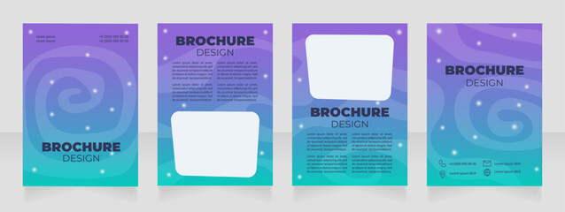 Astrology classes with certification blank brochure design. Template set with copy space for text. Premade corporate reports collection. Editable 4 paper pages. Arial Black, Regular fonts used