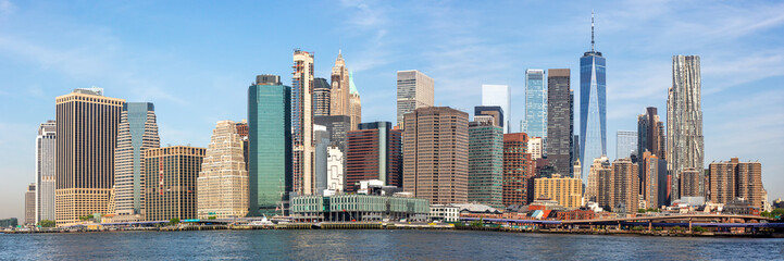 Fototapeta na wymiar New York City skyline of Manhattan with World Trade Center skyscraper panorama in the United States