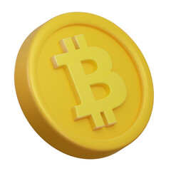 3d icon of bitcoin. trading illustration.