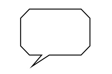 Simple line drawing of a rectangular speech bubble with shaved corners
