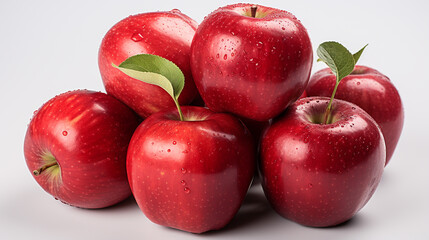Fototapeta na wymiar Fresh red apples on a white background