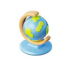 3D Table Globe Illustration