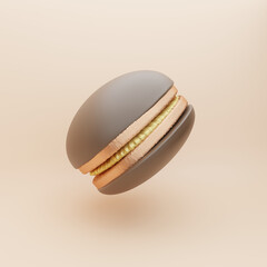 chocolate cake, macaroon, cookies, cake, cream, white