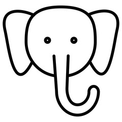 Outline Elephant face icon