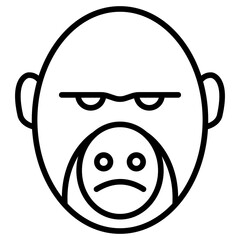 Outline Gorilla face icon