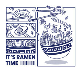 Japanese Ramen illustration t shirt design