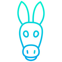 Outline gradient Donkey face icon