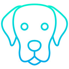 Outline gradient Dog face icon