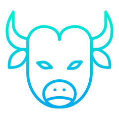 Outline gradient Bull face icon