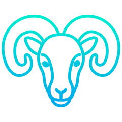 Outline gradient Goat face icon