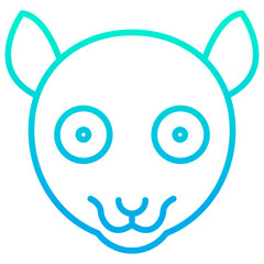 Outline gradient Lemur face icon