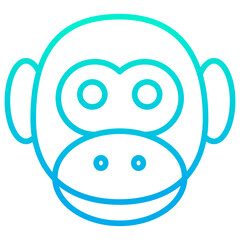 Outline gradient Monkey face icon
