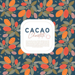Cocoa bean illustration. Vintage style design template. chocolate cocoa beans. Vector illustration