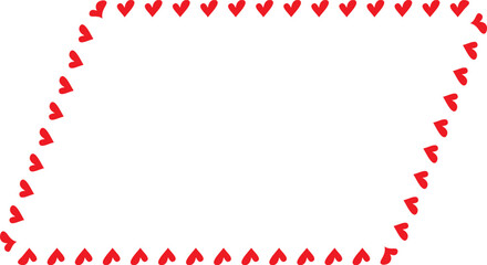Red Heart frame Parallelogram Shape vector love frames for pictures cute photo frame framing pressed flowers floral frame decoration design royal background for valentine wedding celebration romantic 