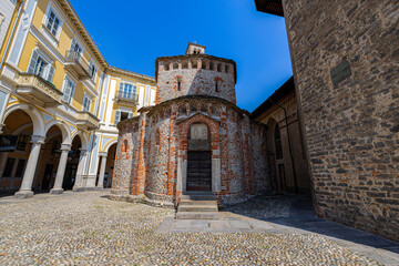Fototapeta na wymiar BIELLA, ITALY, JUNE 1, 2023 - Baptistery of Biella in Piedmont, Italy