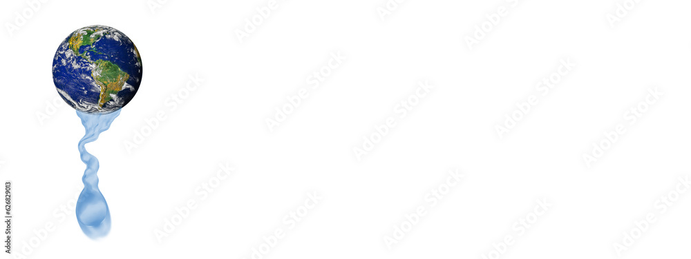 Wall mural lack of water concept on earth header or banner design. elements of this image furnished by nasa.