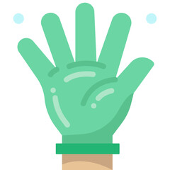 rubber glove flat icon