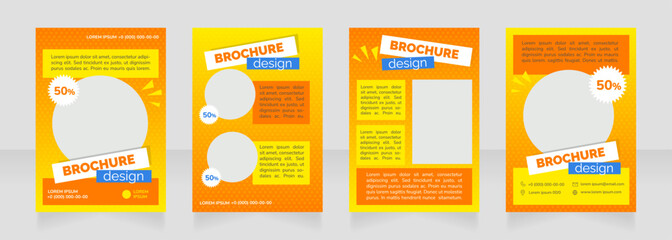 Special deals for loyal customers blank brochure design. Template set with copy space for text. Premade corporate reports collection. Editable 4 paper pages. Raleway Black, Nunito Regular fonts used