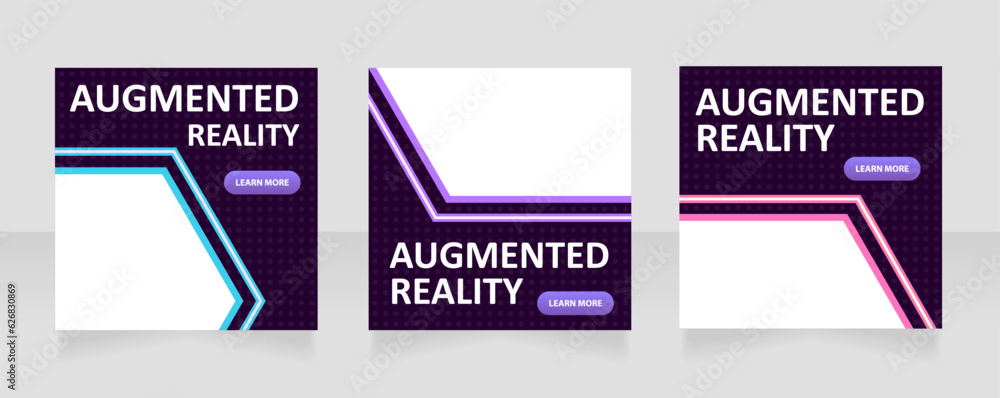 Poster technology of augmented reality web banner design template. vector flyer with text space. advertisin