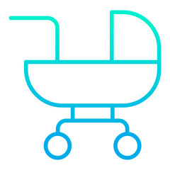 Outline gradient Baby Stroller icon