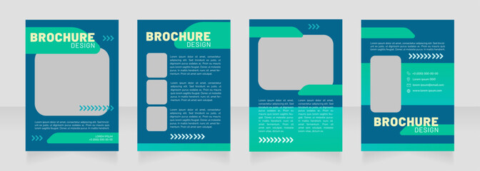 Reducing air pollution blank brochure design. Template set with copy space for text. Premade corporate reports collection. Editable 4 paper pages. Barlow Black, Regular, Nunito Light fonts used