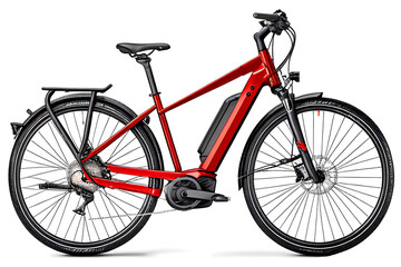 E-bike on white background. Generative ai design.