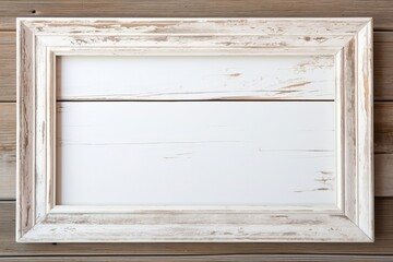 Old White Wood Frame Isolated on Vintage Background. Picture Frame as Art Decoration: Generative AI