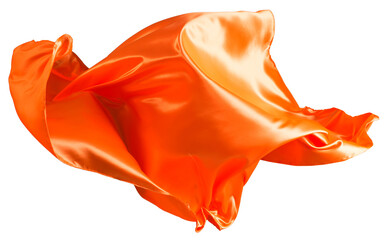 Orange cloth flutters
