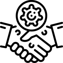 handshake line icon