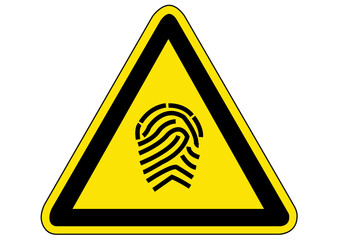 Schild Gefahr durch Biometrie