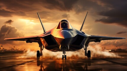 Fototapeta na wymiar Epic illustration US Air Force Lockheed Martin F-35 Lightning II AI