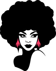 portrait of a woman, afro hair style