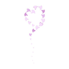 Pink heart from small hearts. Vector romantic illustration. Decoration, celebration.