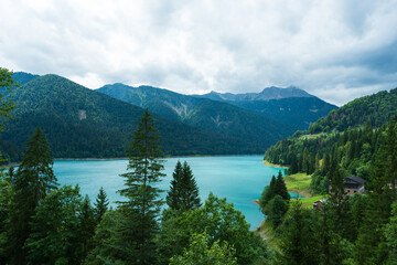 Fototapeta na wymiar Sauris lake in Friuli. Italy