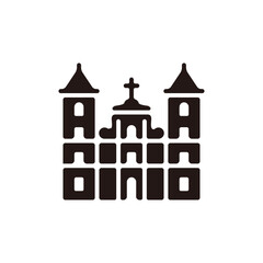 Fototapeta premium Christian Church icon.Flat silhouette version.