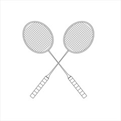 Badminton Racket Outline, Badminton Vector, Badminton illustration, Badminton Vector, Racket Line Art, Outline, Sports illustration, Badminton  Ball, vector, Badminton silhouette, silhouette, Sports
