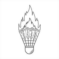 Badminton Racket Outline, Badminton Vector, Badminton illustration, Badminton Vector, Racket Line Art, Outline, Sports illustration, Badminton  Ball, vector, Badminton silhouette, silhouette, Sports