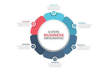 Obraz premium Realistic business circular diagram infographic