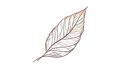 Autumn leaf painted on a white background, generative AI.