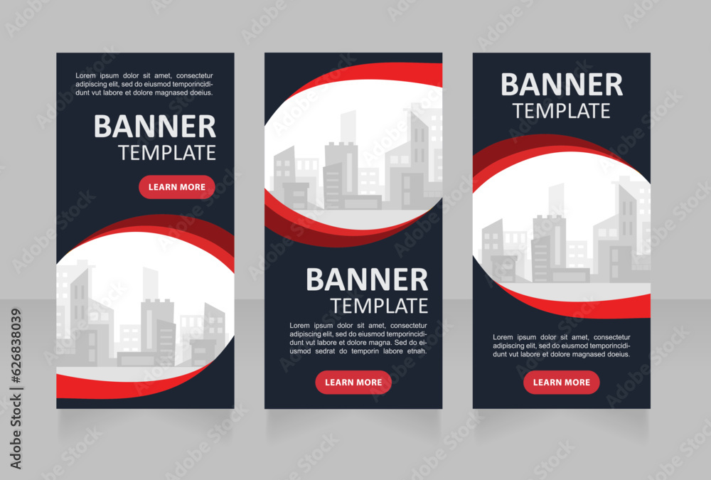 Poster architecture firm internship web banner design template. vector flyer with text space. advertising p