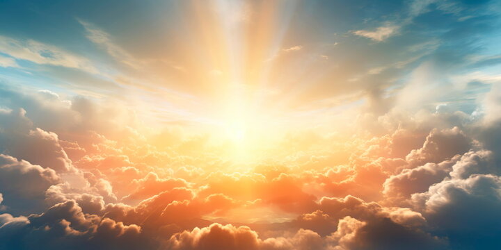 sunlight breaking through the clouds as a symbol of optimism and new beginnings. Generative AI