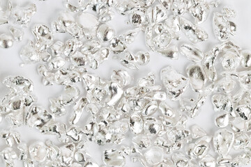 Pure Silver Granules. Precious metal. treasures of nature for jewelers