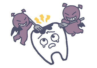 虫歯菌に襲われる虫歯