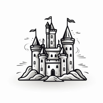 recommend clip art: castle icon line art